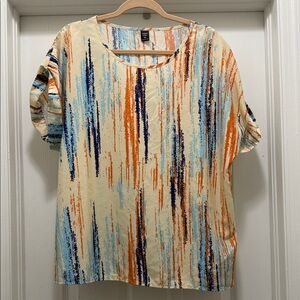 SHEIN Cream Multicolor Striped Blouse